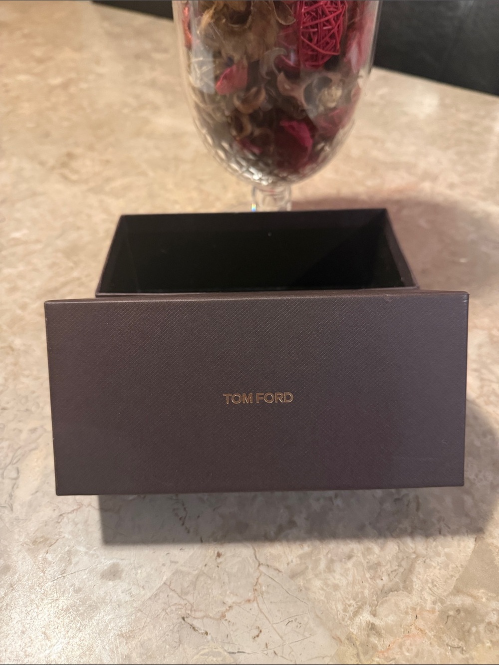 Tom Ford Men's Accessory Box in Dark Brown with Gold Logo